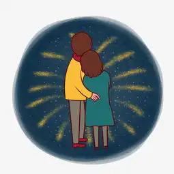手绘矢量卡通猪年新年看烟花的情侣图片素材其他格式下载动漫人物大全
