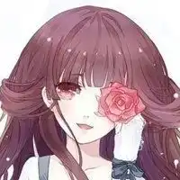 动漫女生侧脸图片唯美旁边拿着一朵花
