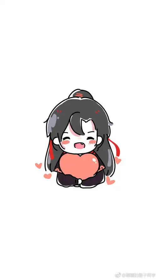手绘简笔画情侣头像卡通魔道祖师魏无羡
