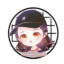 插画手绘q版头像可爱卡通少女带帽子头像
